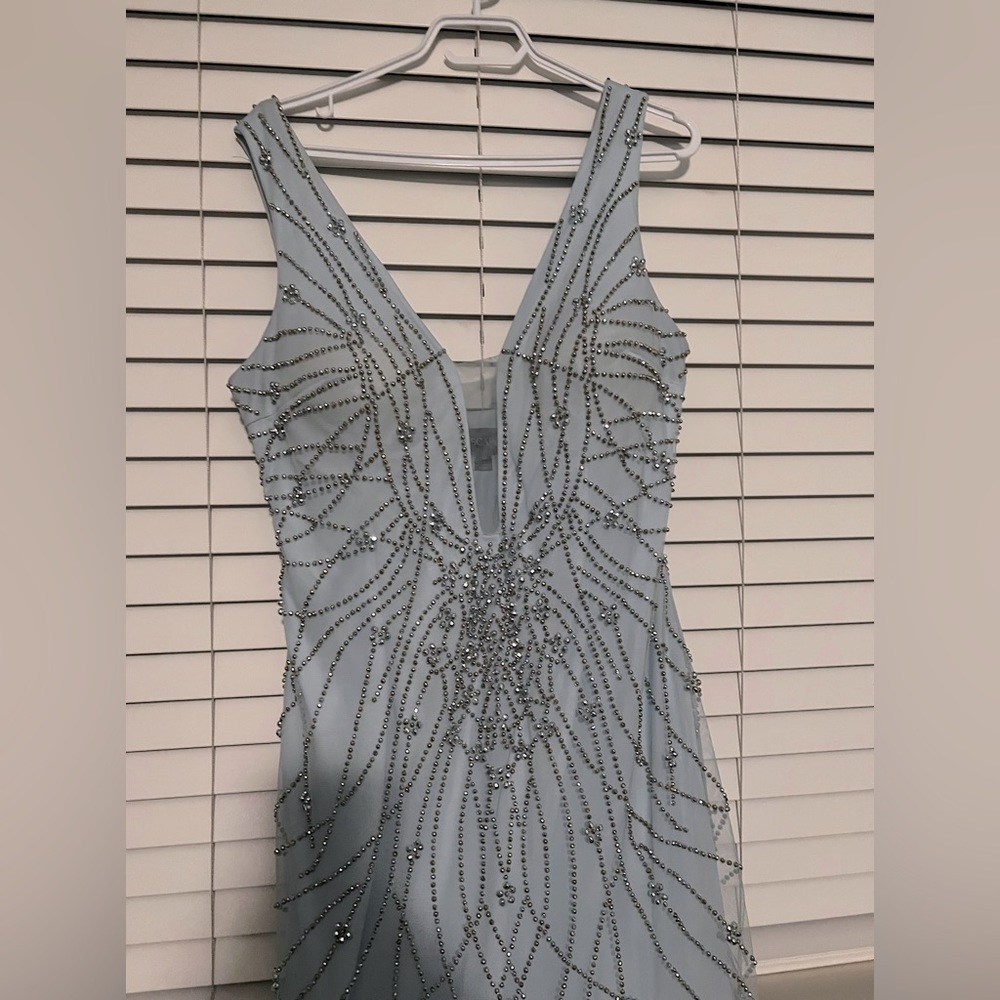 Beautiful sequin dress in light blue. Mermaid style worn once. - Picture 5 of 5